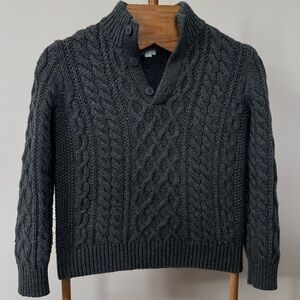 Kids Gray Cable Knit Sweater